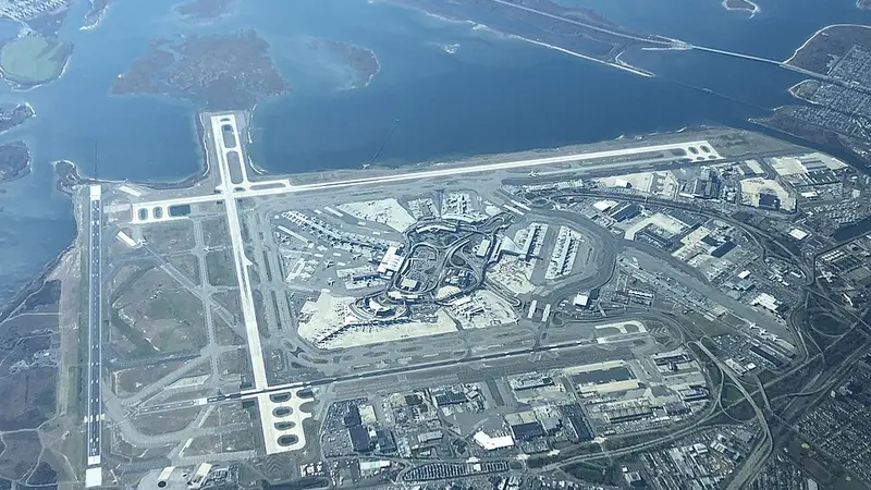 Actual view of John F. Kennedy International Airport