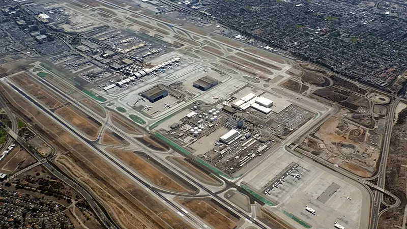 Actual view of Los Angeles International Airport