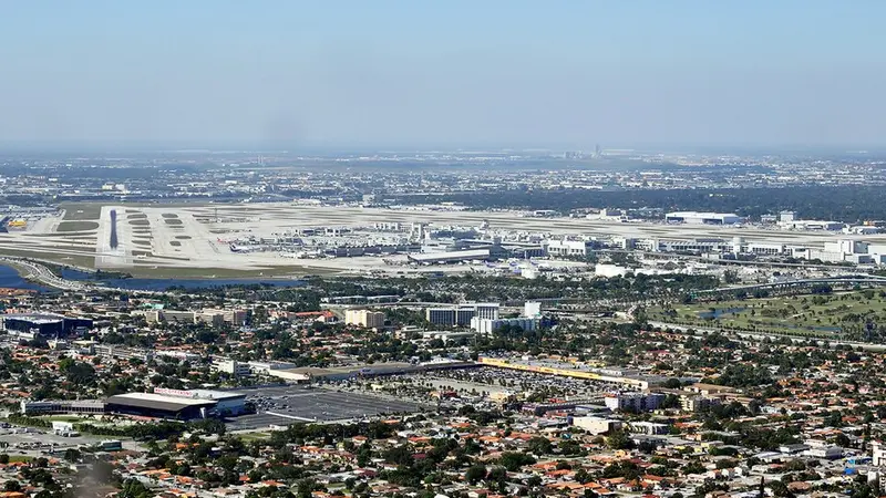 Actual view of Miami International Airport