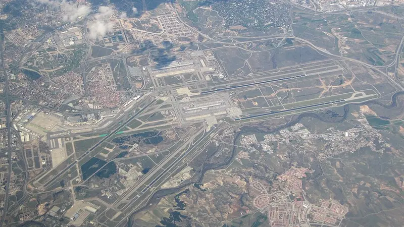 Actual view of Adolfo Suárez Madrid–Barajas Airport