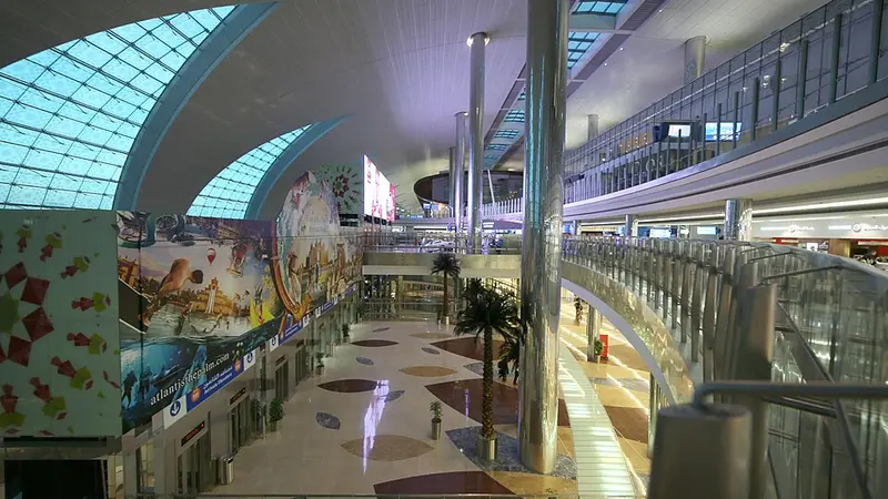 Actual view of Dubai International Airport